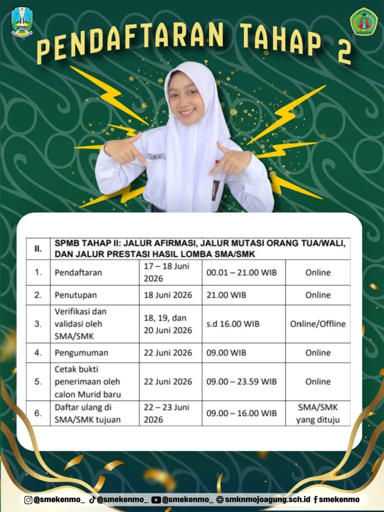 Pendaftaran SPMB 2026 Tahap 2